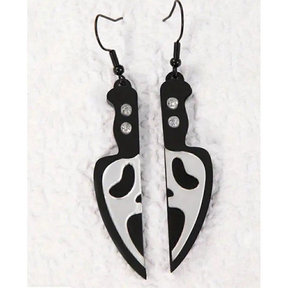 New! Scream Ghost Face Knife Dangle Earrings Jewelry Horror!